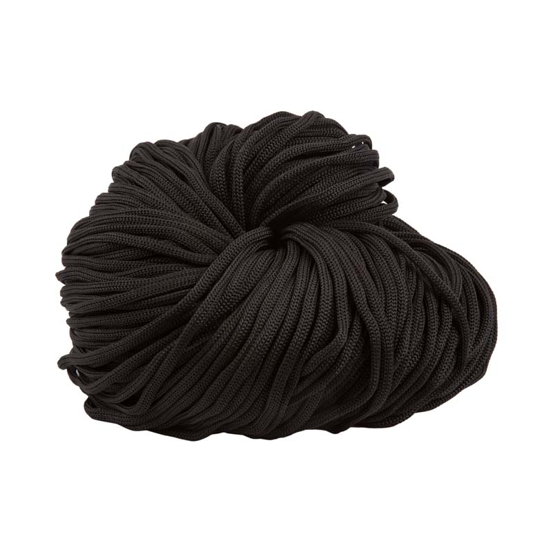 Шнур для одежды круглый вязанный цв черный 4мм (уп 100м) В360 3100